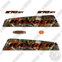Fits Polaris Ranger 570 Pursuit EFI Camo Plus Orange Decal Kit Utility Vehicle