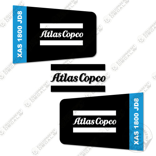 Atlas Copco XAS 1800 JD8 Decal Kit Air Compressor - Aftermarket Kit