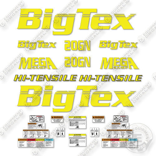 BigTex 20GN Decal Kit Gooseneck Trailer- Aftermarket Kit