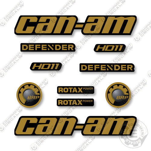 Can-Am Defender HD11 Decal Kit UTV - Gold & Black - Aftermarket Kit
