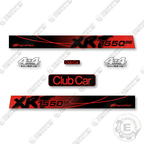 Club Car 1550SE XRT Decal Kit UTV -Red - Aftermarket Kit