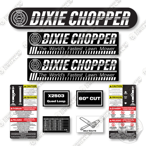 Dixie Chopper X2503 Decal Kit Mower - Aftermarket Kit