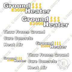GROUND HEATER E3000 Decal Kit Heater - Aftermarket Kit