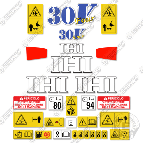 Fits IHI 30V4 Decal Kit Mini Excavator