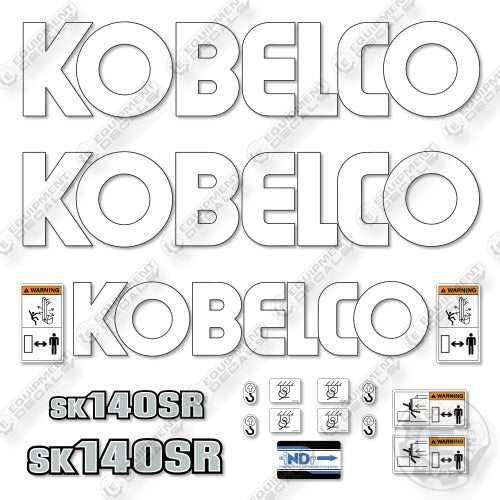 Kobelco SK140SR Decal Kit Excavator -For Blue Machines- Aftermarket Kit