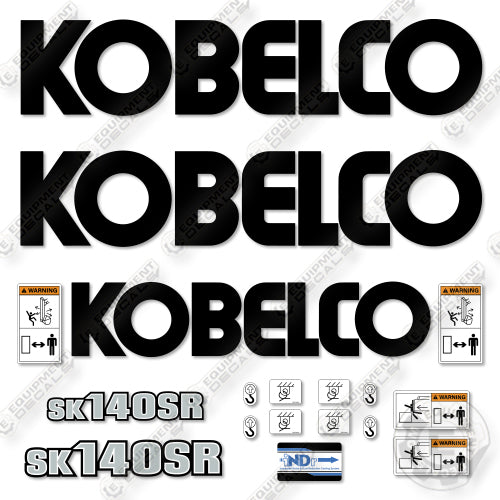 Kobelco SK140SR Decal Kit Excavator - Aftermarket Kit