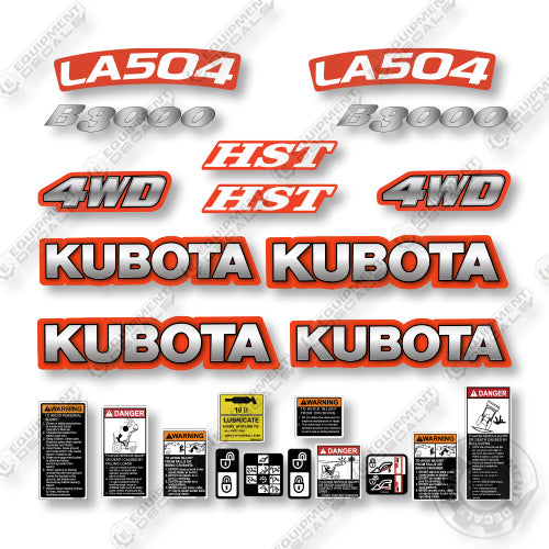 Kubota B3000 +LA504 Decal Kit Tractor -  Aftermarket Kit