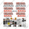 Image of Kubota B2301 Full Decal Kit Compact Utility Tractor -Old Style-Aftermarket Kit