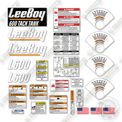 LeeBoy 600 Decal Kit Asphalt Tack Distributor - Aftermarket Kit