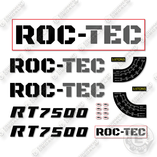 ROCTEC RT7500 Decal Kit Flexible Modular Sealing Systems - Aftermarket Kit