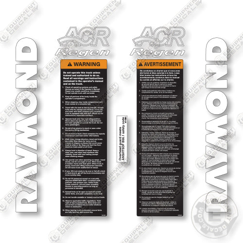 Raymond 750-DR32TT Decal Kit Forklift - Aftermarket Kit