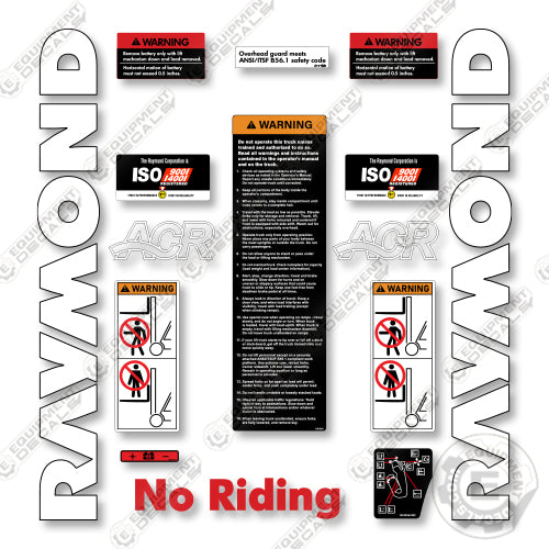 Raymond Side Facing Reach 730-R40TT 7300-R40TT Decal Kit Forklift - Aftermarket Kit