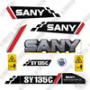 Image of Sany SY135C Decal Kit Excavator - New Style -  Aftermarket Kit