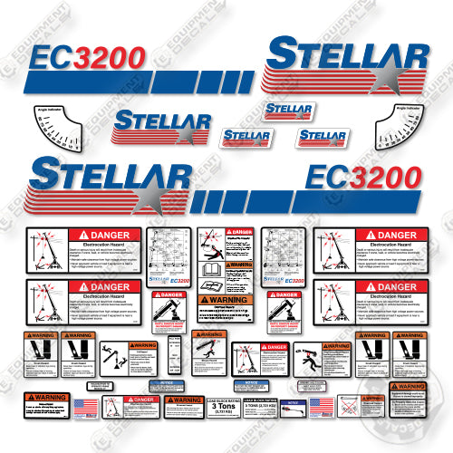 Stellar EC3200  New Style Decal Kit Crane Truck -Aftermarket Kit