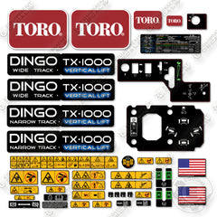 Toro Dingo TX-1000 Full Decal Kit Track Loader - Aftermarket Kit