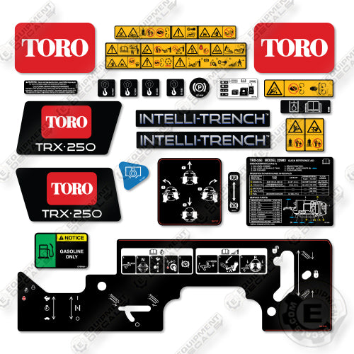 Toro TRX 250 Decal Kit Trencher- Aftermarket Kit