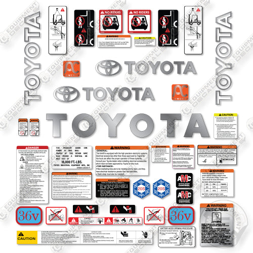 Toyota 7FBEU18 Decal Kit Forklift -Aftermarket Kit