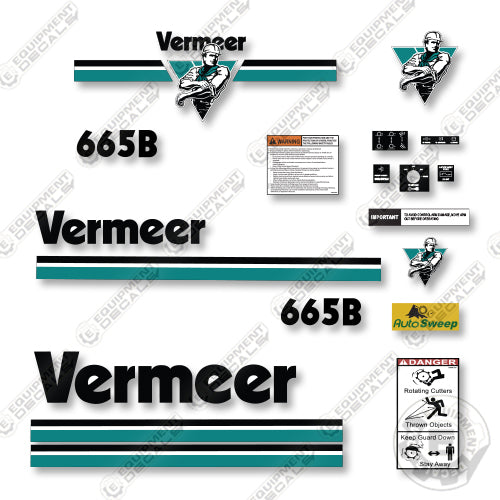 Vermeer 665B Decal Kit Grinder - Aftermarket Kit