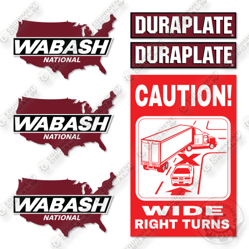 Wabash National Duraplate Decal Kit Dry Van Trailer - Aftermarket Kit