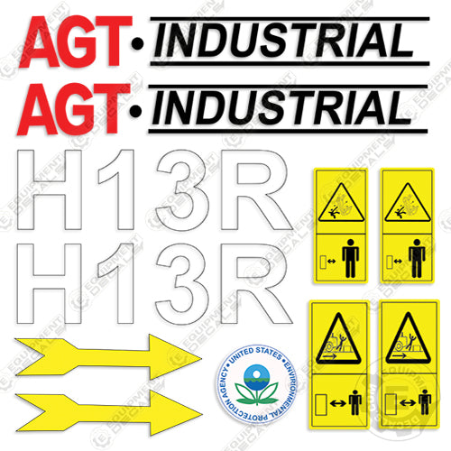 AGT Industrial H13R Decal Kit Mini Excavator