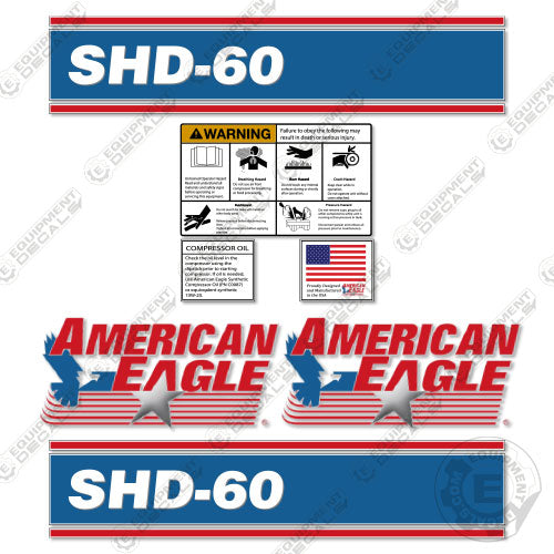 Fits American Eagle SHD-60 Decal Kit Air Compressor