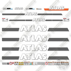 Atlas 520MH Decal Kit Excavator -Custom Blue- Aftermarket Kit