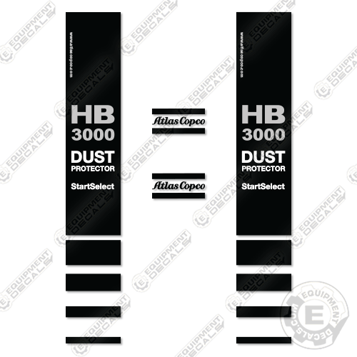 Fits Atlas Copco HB3000 Decal Kit Hammer - Style 2
