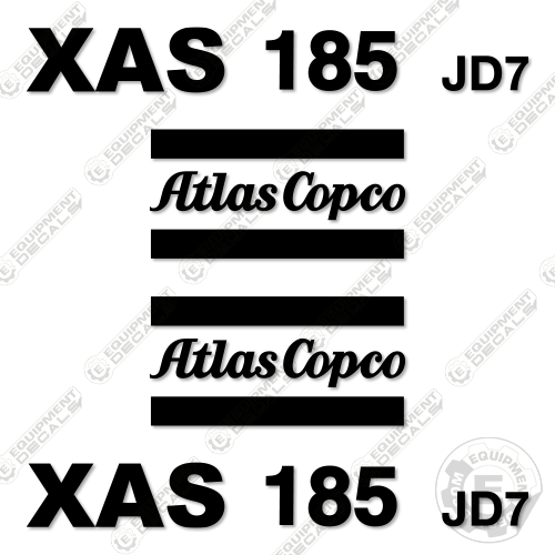 Fits Atlas Copco XAS185 JD7 Decal Kit Air Compressor