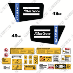 Fits Atlas Copco XAS 185 KD7 Decal Kit Air Compressor