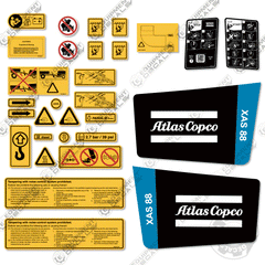 Fits Atlas Copco XAS88 Decal Kit Air Compressor