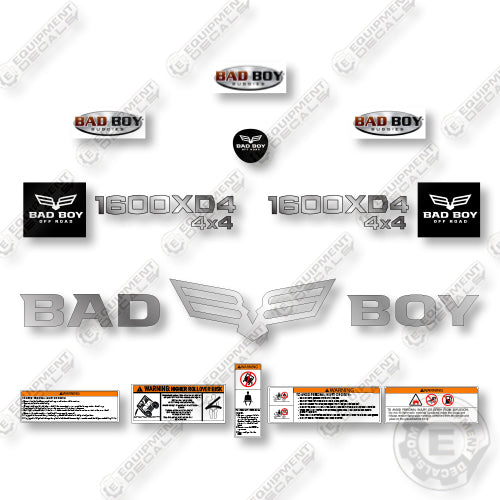 Bad Boy 1600 XD Custom Decal Kit Mower - Aftermarket Kit