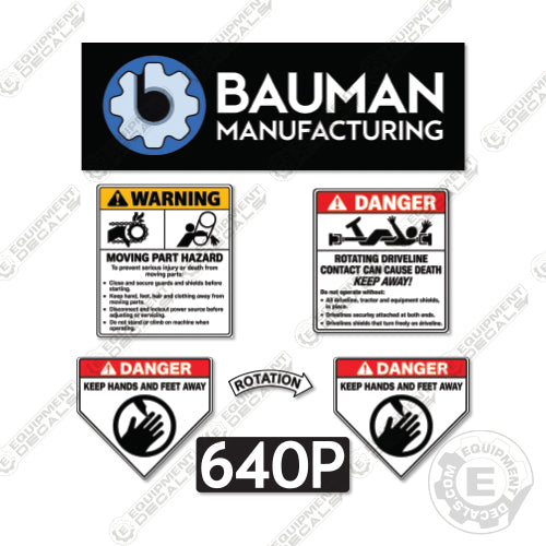 Bauman 640P Decal Kit Drop Spreader - Aftermarket Kit