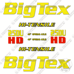 Fits Big Tex 25DU HD Decal Kit Air Dual Goose Neck Trailer