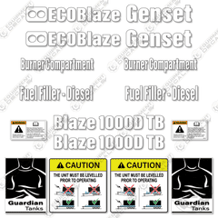 Fits Blaze 1000D TB Decal Kit Generator Heater