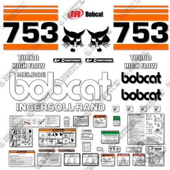 Fits Bobcat 753 Skid Steer Decal Kit (ORANGE)