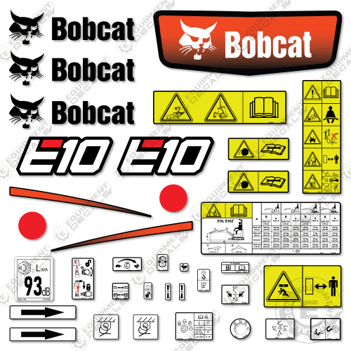 Fits Bobcat E10 Mini Excavator Decal Kit