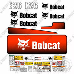 Fits Bobcat E26 Mini Excavator Decal Replacement Kit