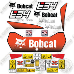 Bobcat E34 Decal Kit Mini Excavator- New Style- Aftermarket Kit
