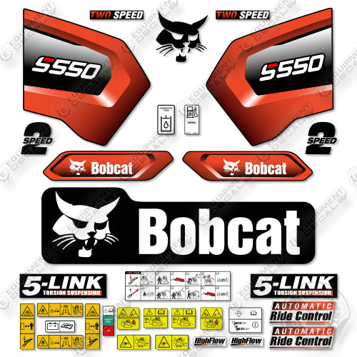Bobcat S550 Decal Kit Skid Steer - Aftermarket Kit