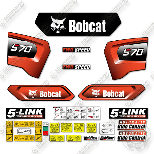 Bobcat S70 Skid Steer Decal Kit - Aftermarket Kit