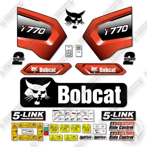 Bobcat T770 Decal Kit Track Loader - Aftermarket Kit