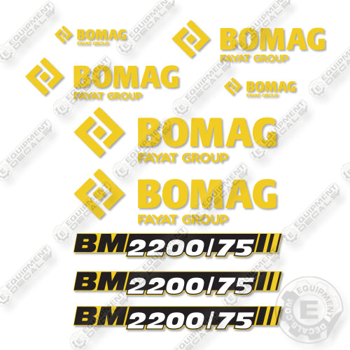 Bomag BM2200 75  Decal Kit Cold Milling Machine- Aftermarket Kit