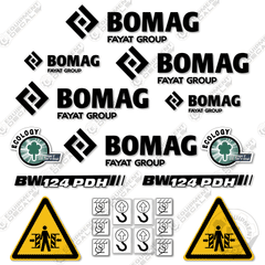 Fits Bomag BW124PDH-5 Vibratory Roller Decal Kit