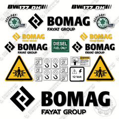 Fits Bomag BW177DH Decal Kit Roller