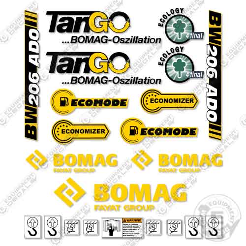Fits Bomag BW206ADO-5 Roller Decal Kit