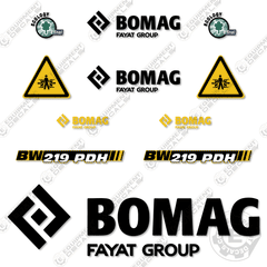 Fits Bomag BW219PDH-5 Decal Kit Roller