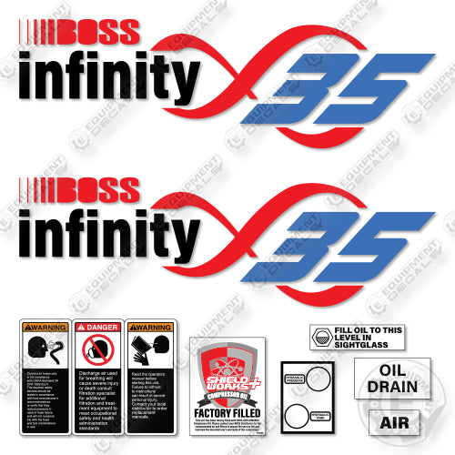 Boss Infinity 35 Decal Kit Air Compressor - Aftermarket Kit