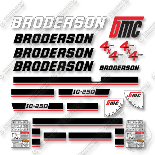 Broderson IC250 Decal Kit Crane - Aftermarket Kit