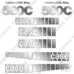 Fits Case 580C Decal Kit Backhoe - CUSTOM SILVER