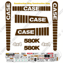 Fits Case 580K Decal Kit Backhoe (Brown Version)